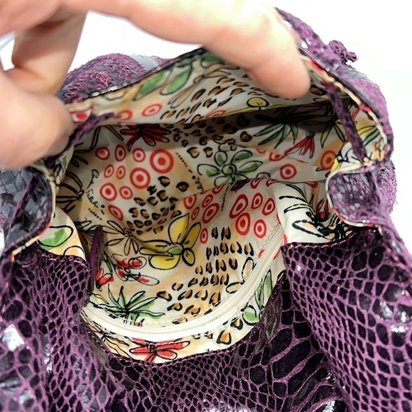 Carlos Falchi for Target Butterfly Purple Grape Python Embossed Crossbody Bag - Picture 9 of 10